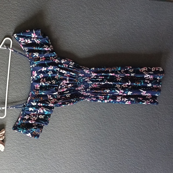 Women's Blue Floral Mini Dress - Picture 1 of 3